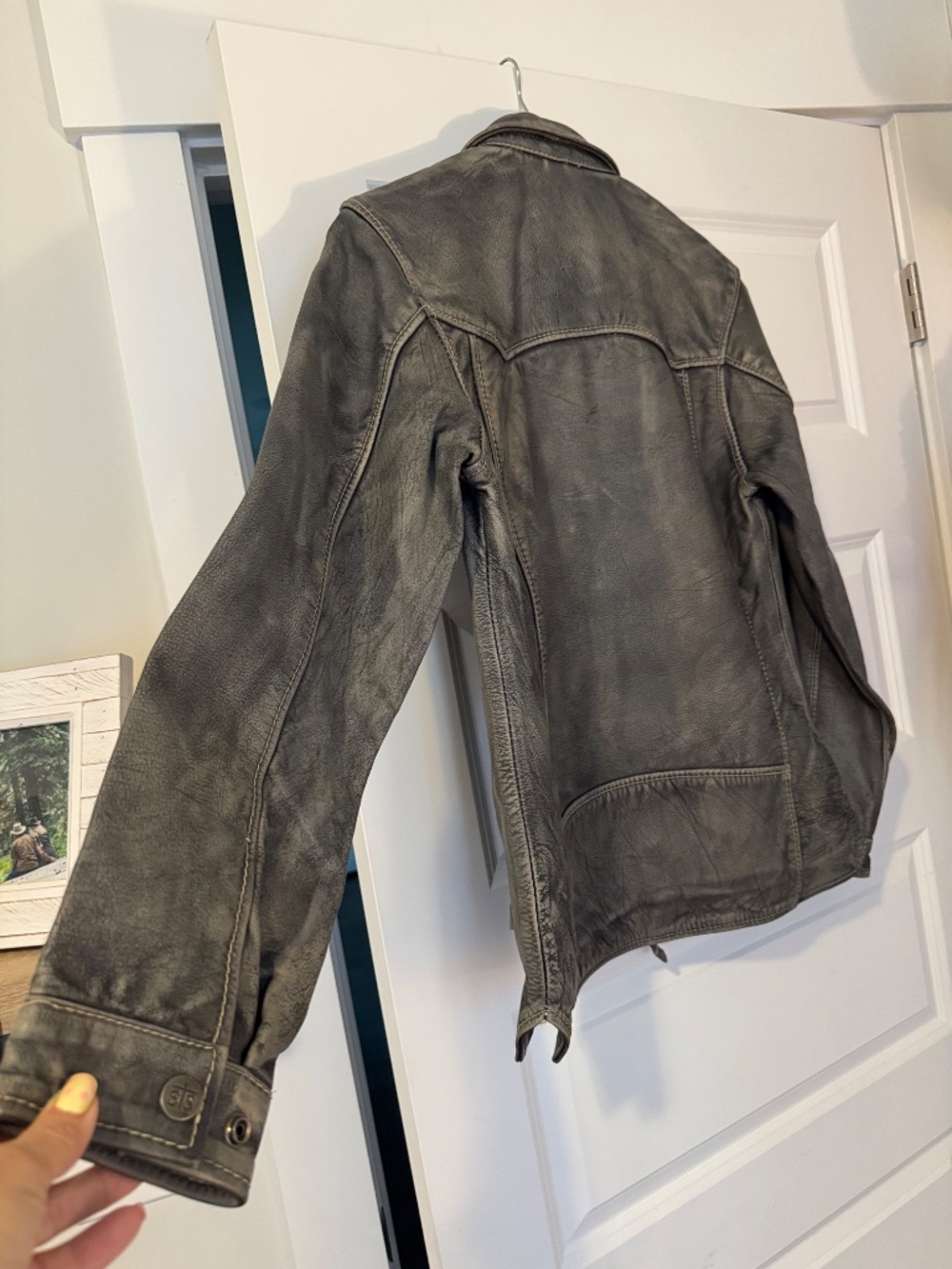 STS grey leather jacket - Picture 3 of 6
